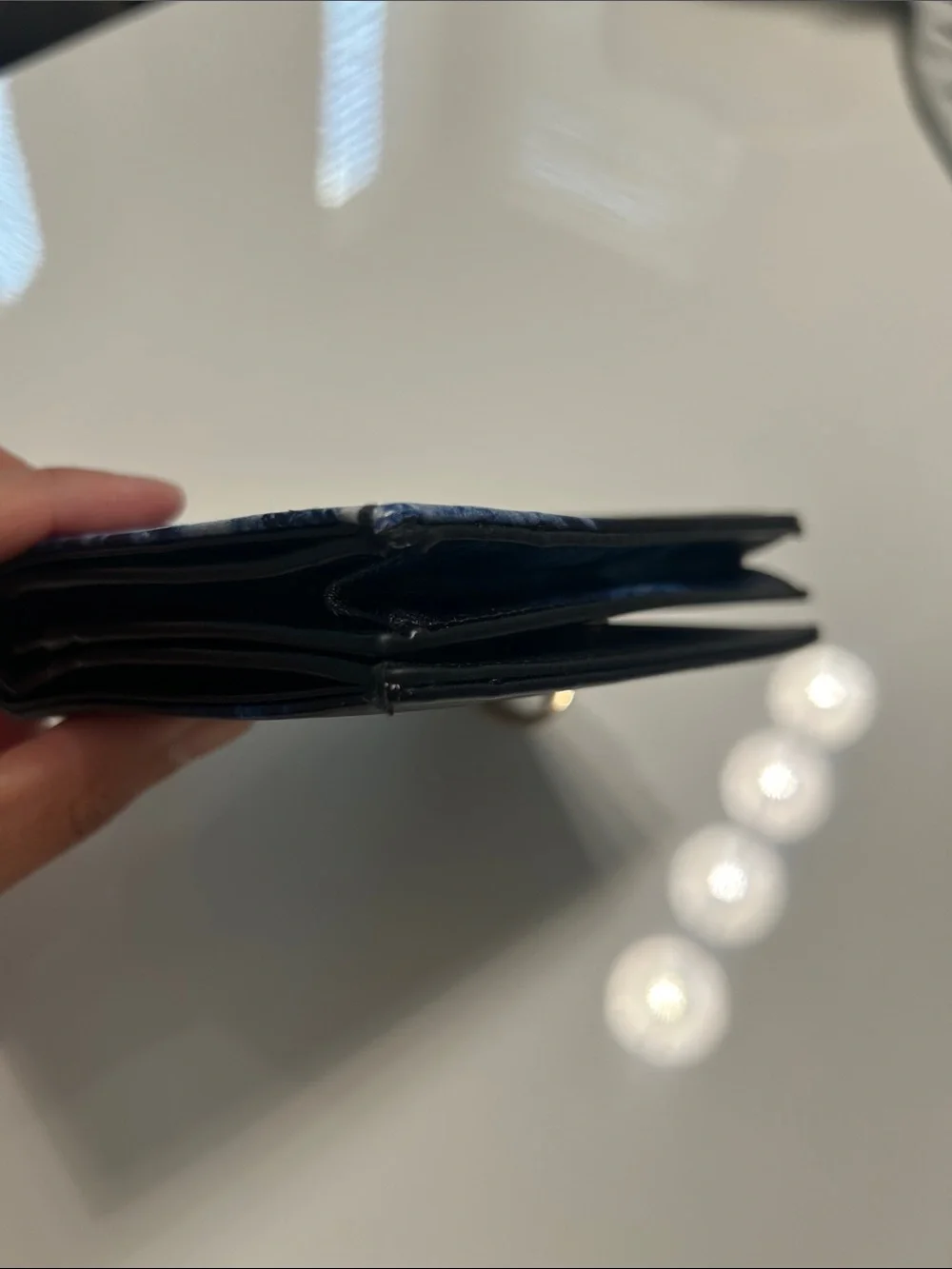 Christian Dior Leather Bifold Wallet - Navy Tie-Dye